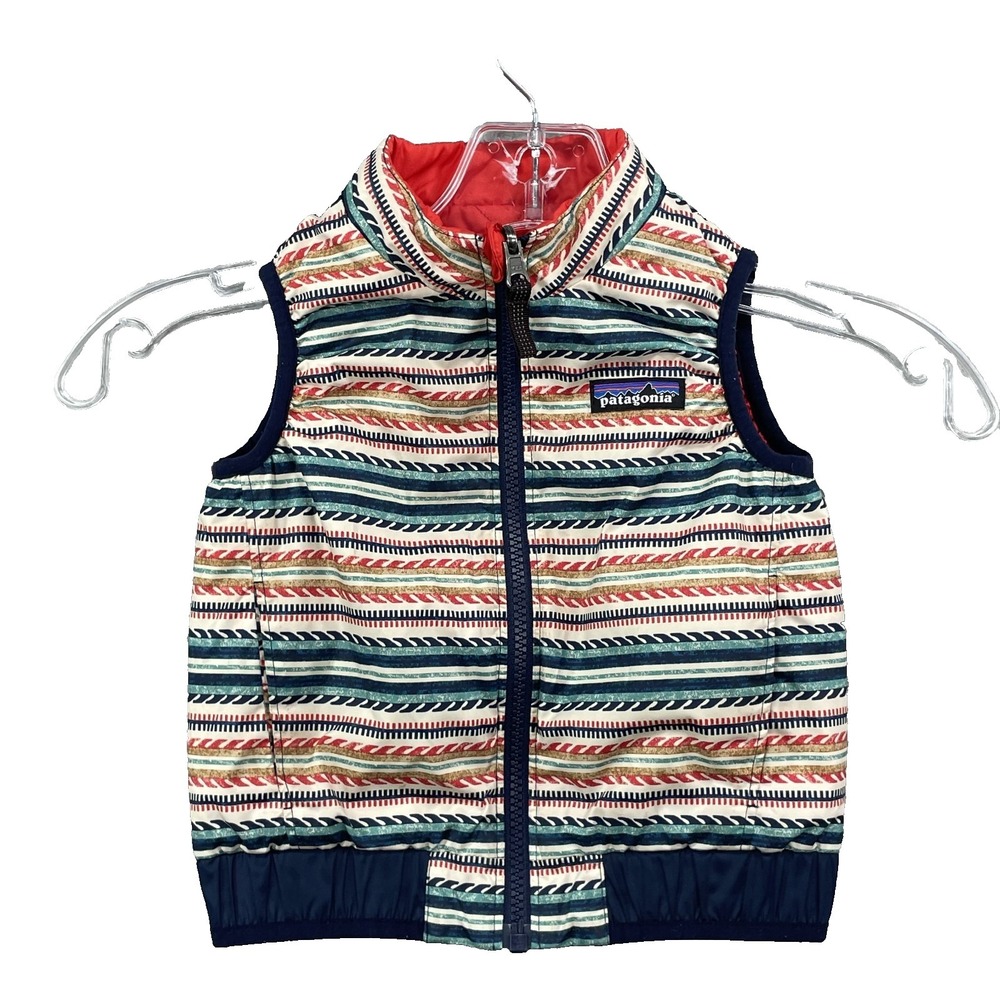 Patagonia Reversible Puffer Vest Baby 12-18 Months Outdoor Hike Camp Gorp Winter